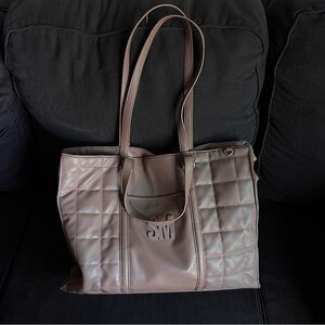 Steve Madden Taupe Quilted Tote Bag